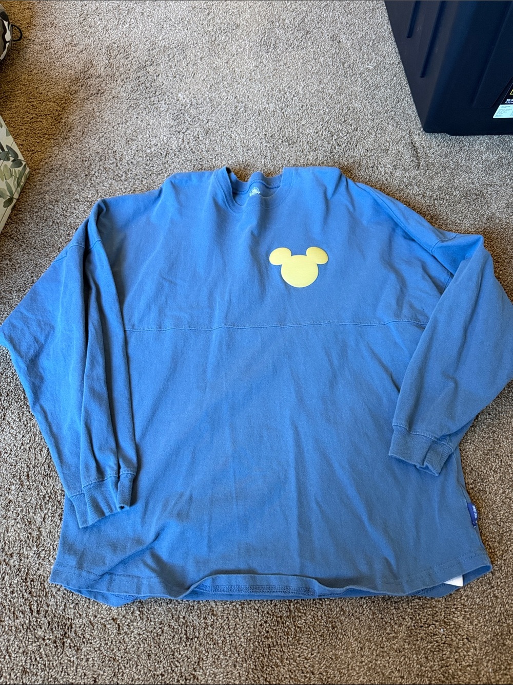 Blue Women Long-Sleeve Top with Yellow Mickey Icon